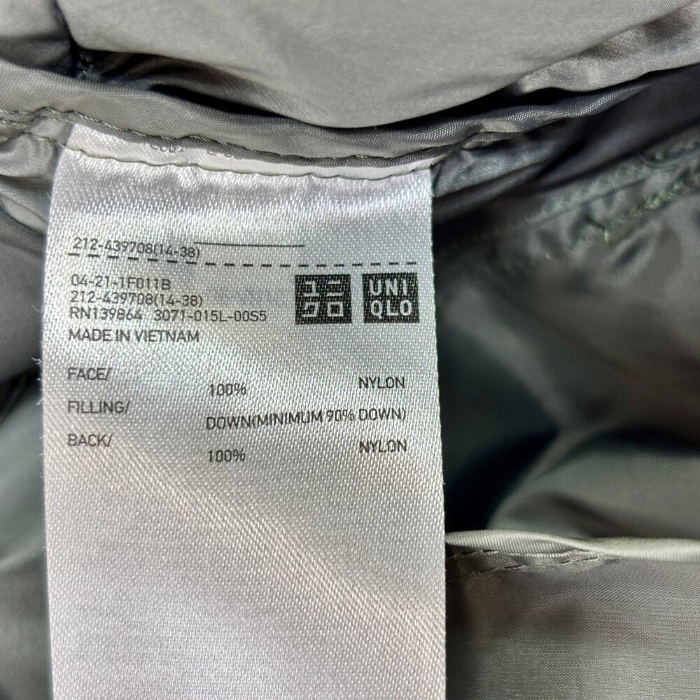 Uniqlo Ultra Light Down Relaxed Coat Womens Large Olive Packable Light Weight - Picture 4 of 5